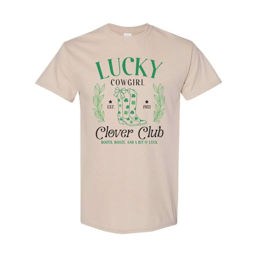 Lucky Cowgirl Clover Unisex Tshirt - St Patrick's Day T-shirt