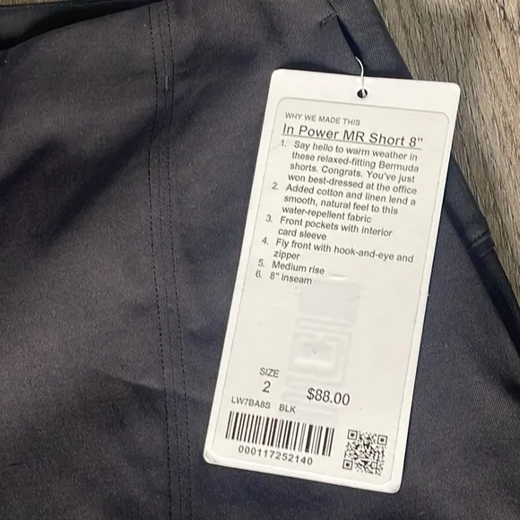 Lululemon In Power Black Shorts Size 2