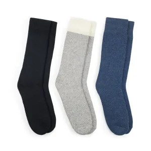 Men's Thermal Wool Socks - Black, Denim, Gray (1261C01), 3 Pack - FINAL SALE