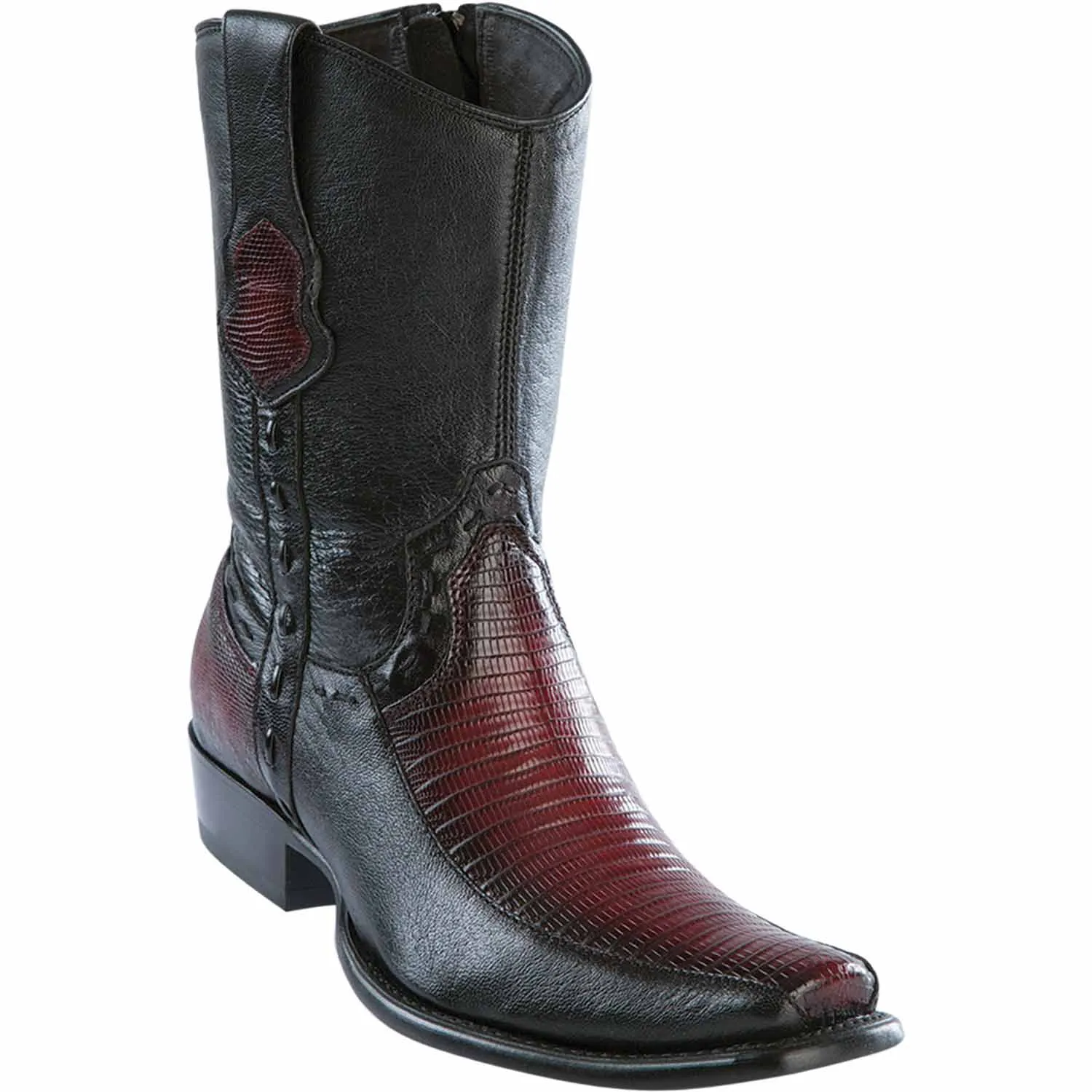 Men's Wild West Teju Lizard with Deer Dubai Toe Short Boots 279BF07