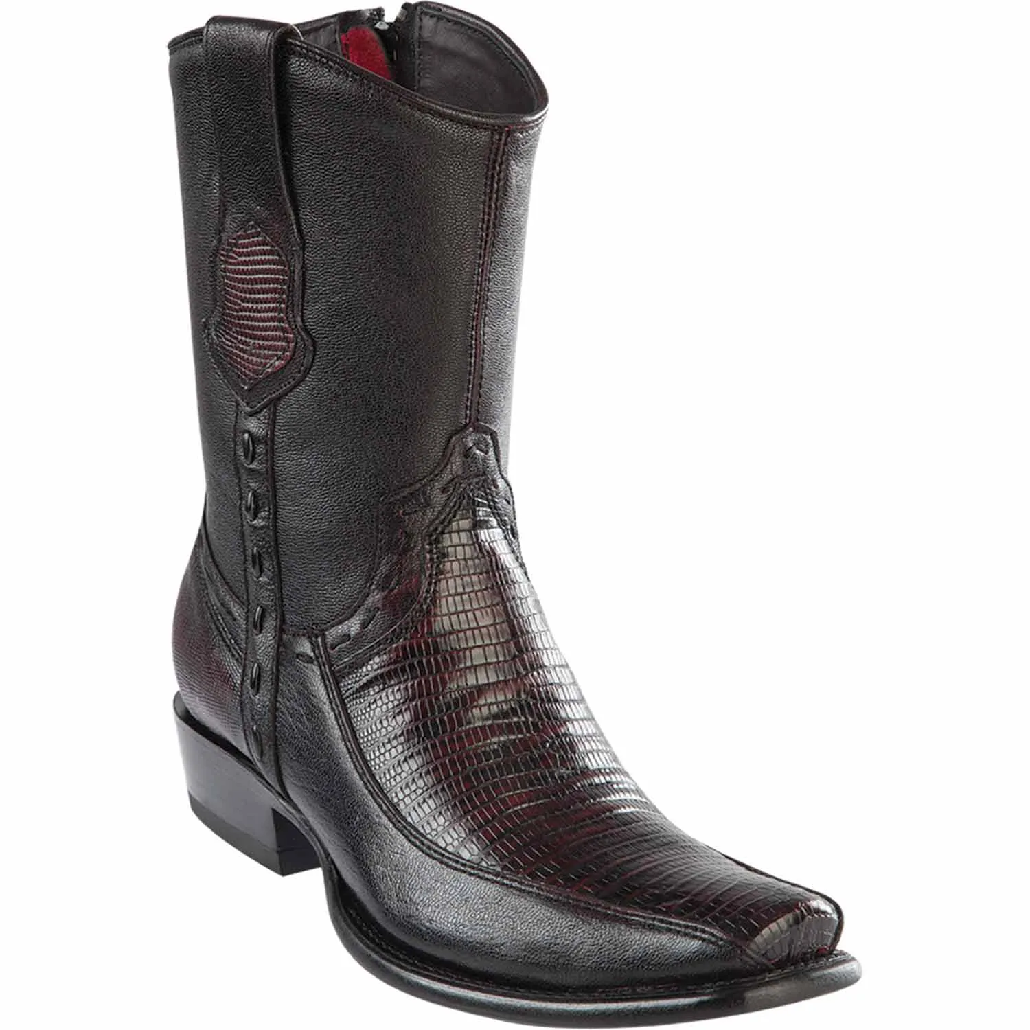 Men's Wild West Teju Lizard with Deer Dubai Toe Short Boots 279BF07