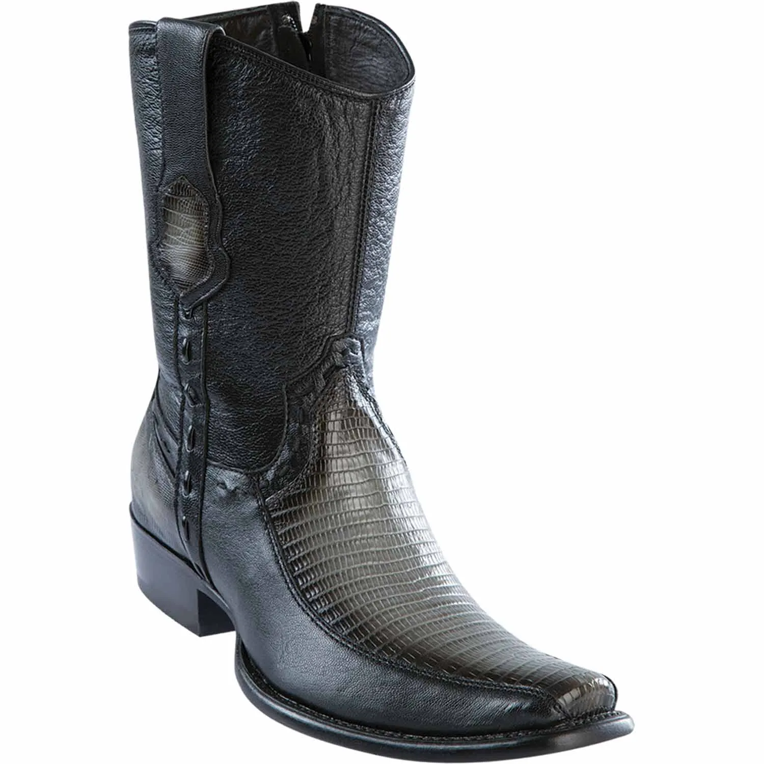 Men's Wild West Teju Lizard with Deer Dubai Toe Short Boots 279BF07