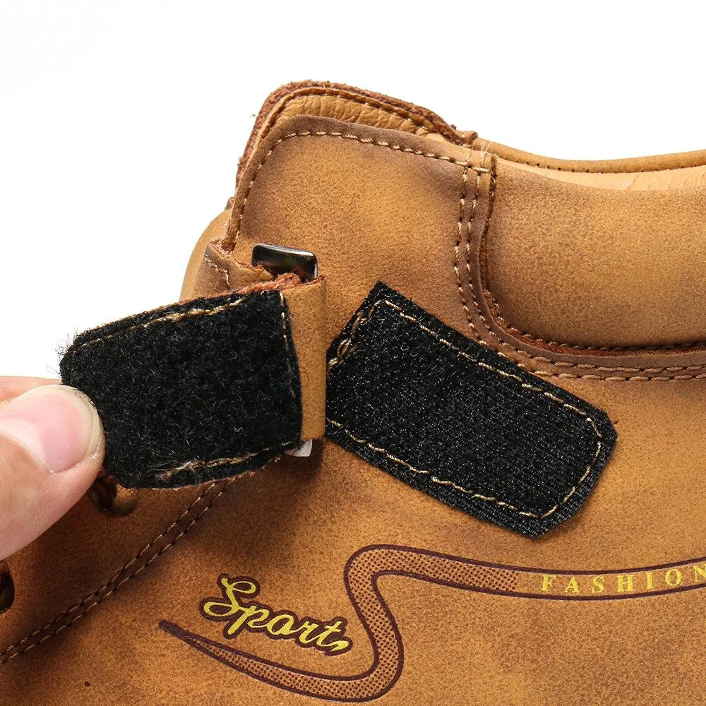 Mostelo™ -Men Cow Leather Non Slip Hand Stitching Soft Sole Casual Outdoor Boots