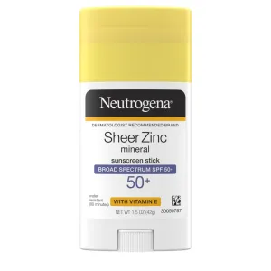 Neutrogena Sheer Zinc Mineral Sunscreen Stick Broad Spectrum SPF 50 