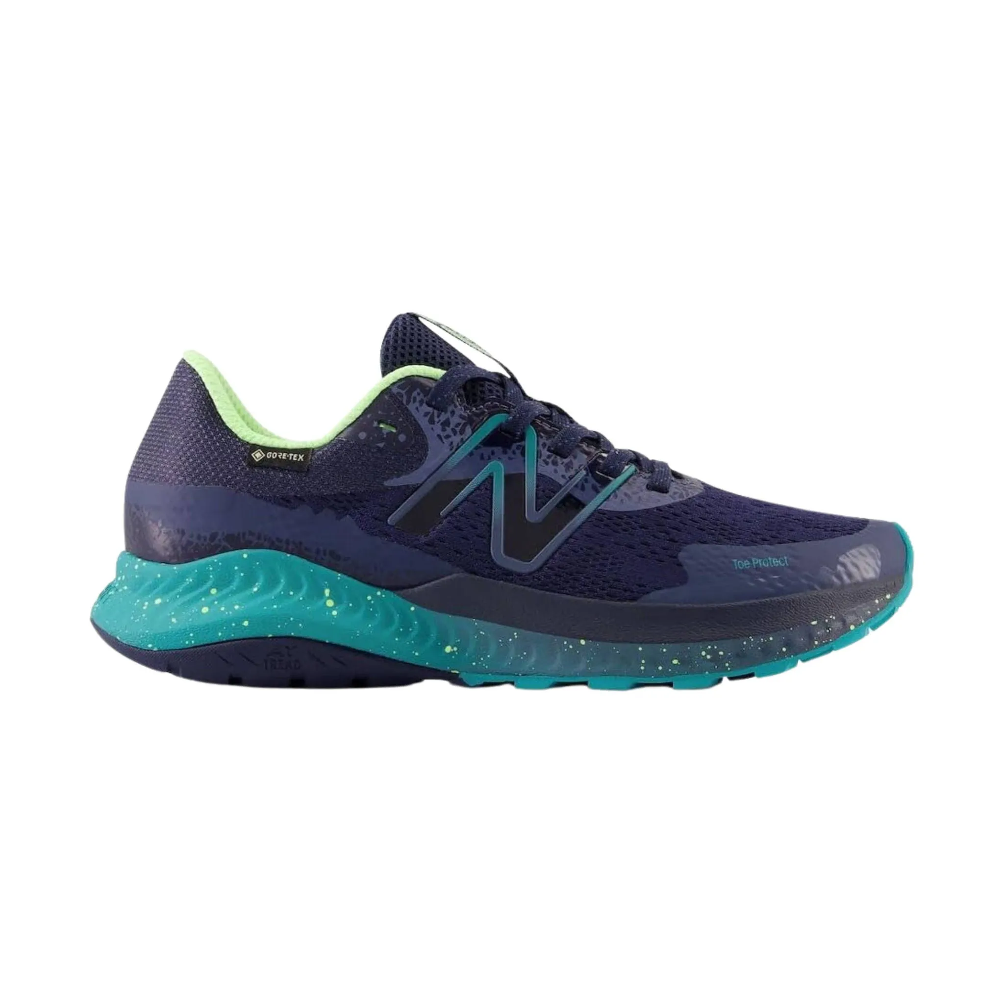 New Balance Women's Dynasoft Nitrel V5 GTX Trail Running Shoes - Natural Indigo/Electric Teal/Bleached Lime Glo