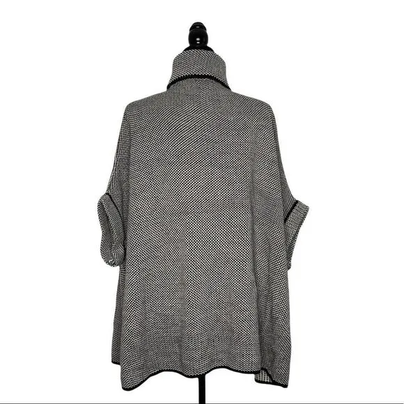 NEW CEJON Bird’s Eye Riding Cape - Black &amp; Ivory