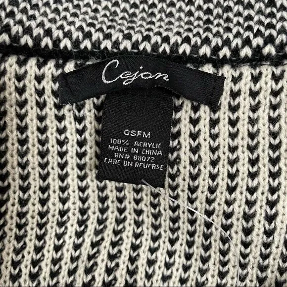 NEW CEJON Bird’s Eye Riding Cape - Black &amp; Ivory