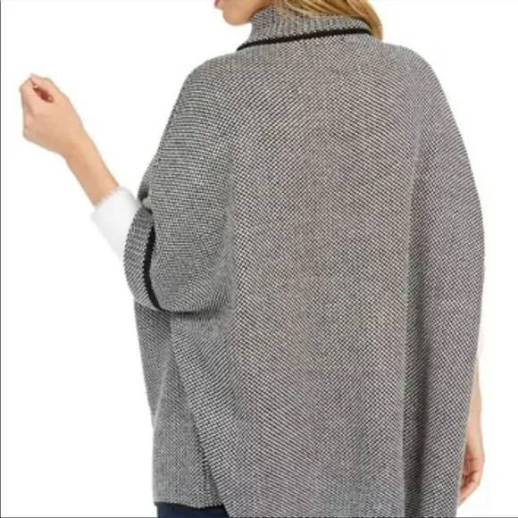 NEW CEJON Bird’s Eye Riding Cape - Black &amp; Ivory