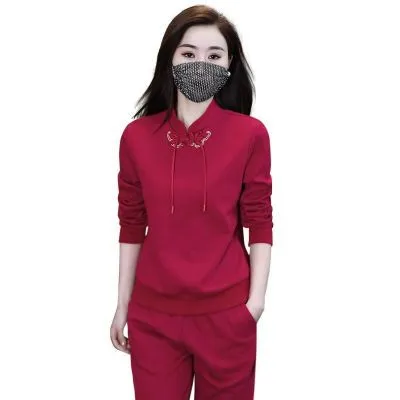New Chinese-Style Women's Casual Sportswear Set – Spring & Autumn Fashion Two-Piece Outfit