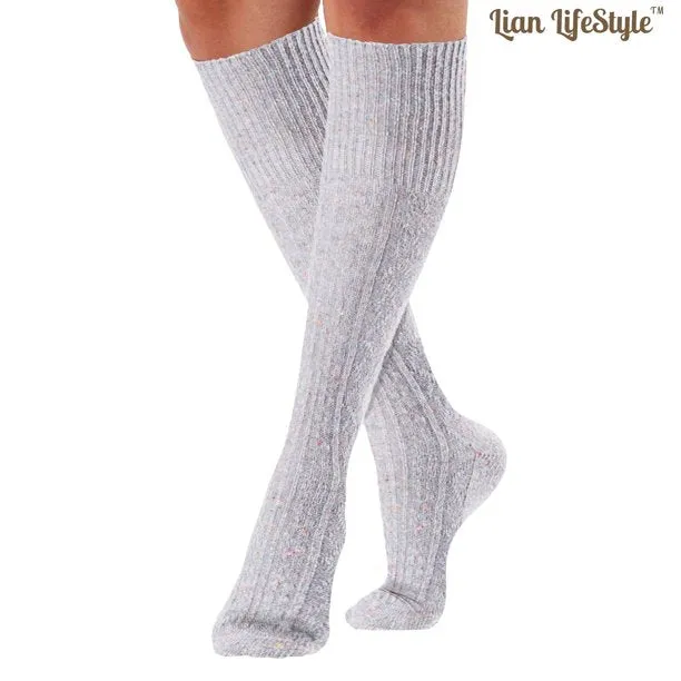 New Lian LifeStyle Big Girl's Women's 1 Pair Exceptional, Non-Slip, Cozy and Cool Knee High Wool Socks One Size (Grey), 1 Pair!