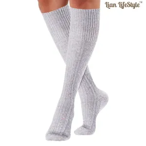 New Lian LifeStyle Big Girl's Women's 1 Pair Exceptional, Non-Slip, Cozy and Cool Knee High Wool Socks One Size (Grey), 1 Pair!