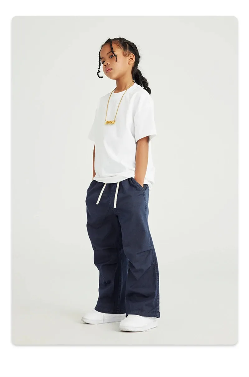 Obsidian Phoenix Luxury Double Knee Cotton Pants - Boys and Girls American Retro Loose Fit Adjustable Carpenter Pants (240gsm)