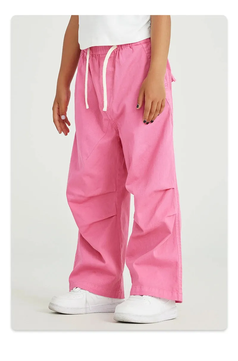 Obsidian Phoenix Luxury Double Knee Cotton Pants - Boys and Girls American Retro Loose Fit Adjustable Carpenter Pants (240gsm)