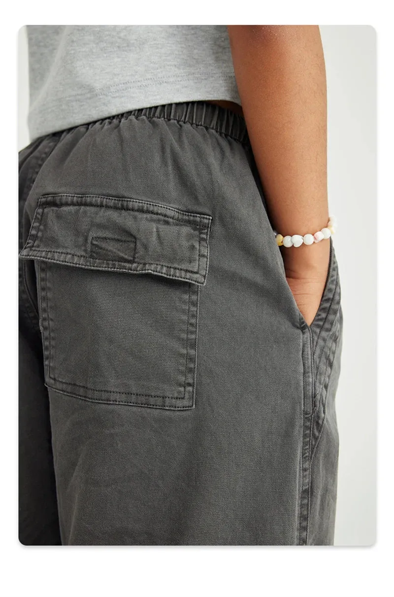 Obsidian Phoenix Luxury Double Knee Cotton Pants - Boys and Girls American Retro Loose Fit Adjustable Carpenter Pants (240gsm)