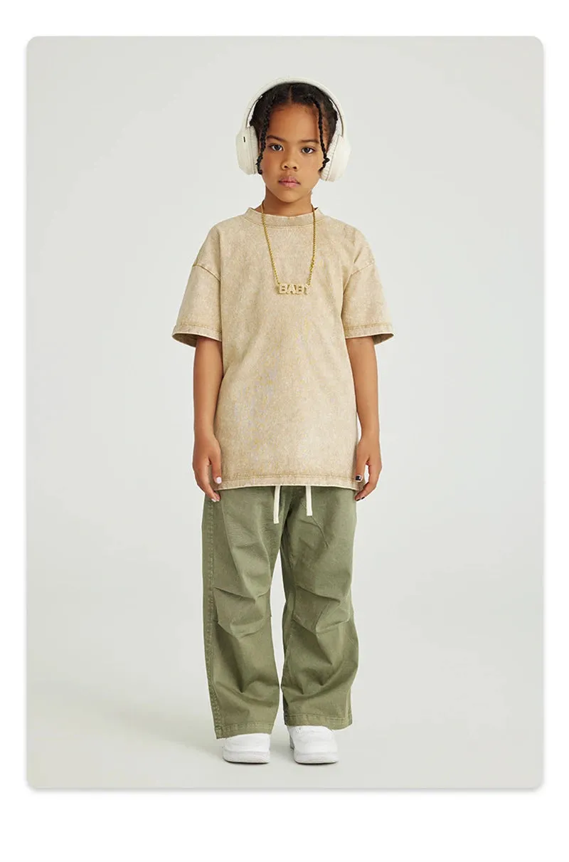 Obsidian Phoenix Luxury Double Knee Cotton Pants - Boys and Girls American Retro Loose Fit Adjustable Carpenter Pants (240gsm)