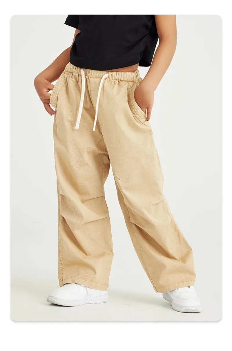 Obsidian Phoenix Luxury Double Knee Cotton Pants - Boys and Girls American Retro Loose Fit Adjustable Carpenter Pants (240gsm)