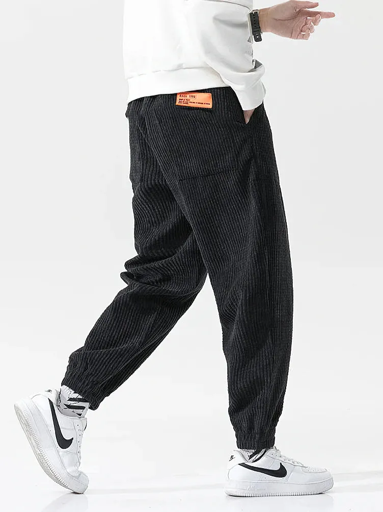 Obsidian Phoenix  Men's Baggy Corduroy Sweatpants - Loose Fit Joggers