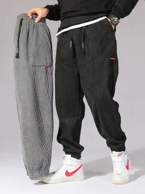 Obsidian Phoenix  Men's Baggy Corduroy Sweatpants - Loose Fit Joggers