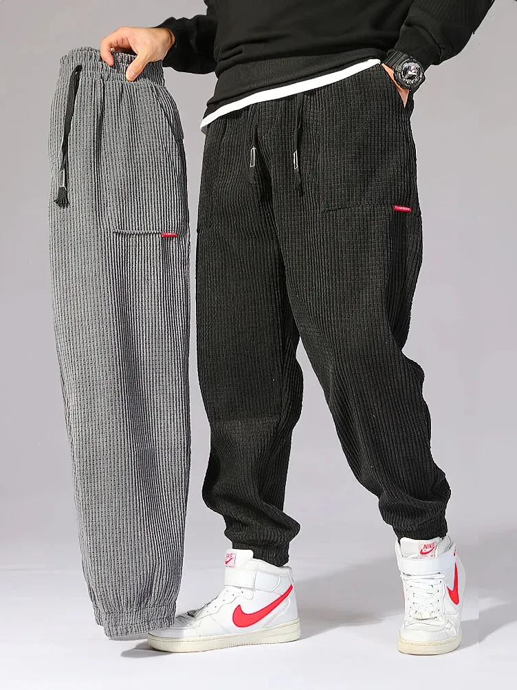 Obsidian Phoenix  Men's Baggy Corduroy Sweatpants - Loose Fit Joggers