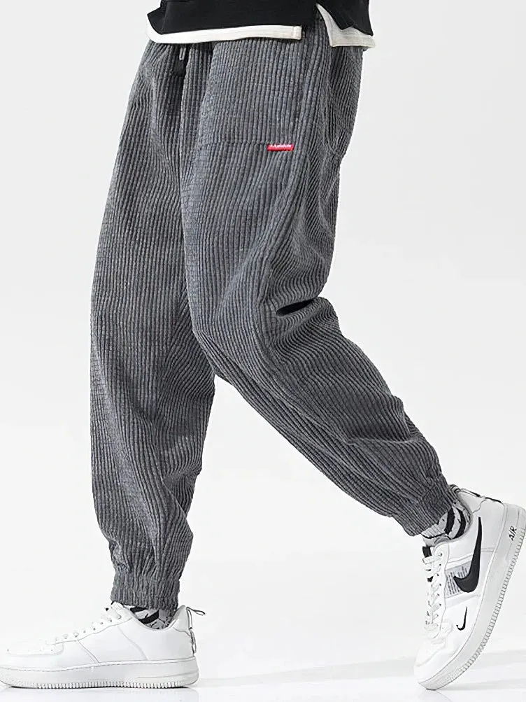 Obsidian Phoenix  Men's Baggy Corduroy Sweatpants - Loose Fit Joggers