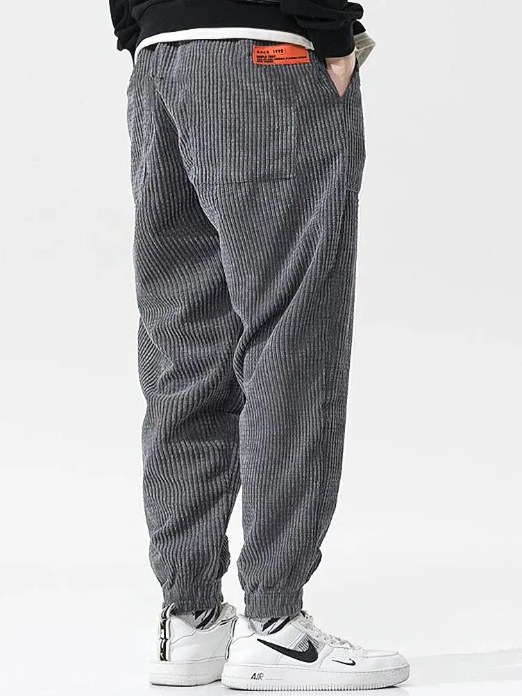Obsidian Phoenix  Men's Baggy Corduroy Sweatpants - Loose Fit Joggers