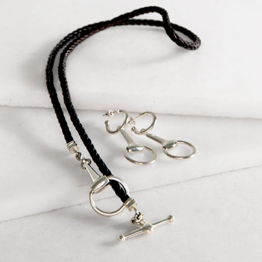 Odeza - Wrap Around Horse Bit Leather and Sterling Silver on Brass Bracelet