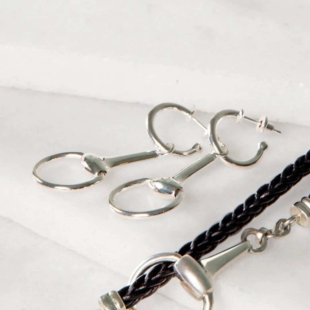 Odeza - Wrap Around Horse Bit Leather and Sterling Silver on Brass Bracelet