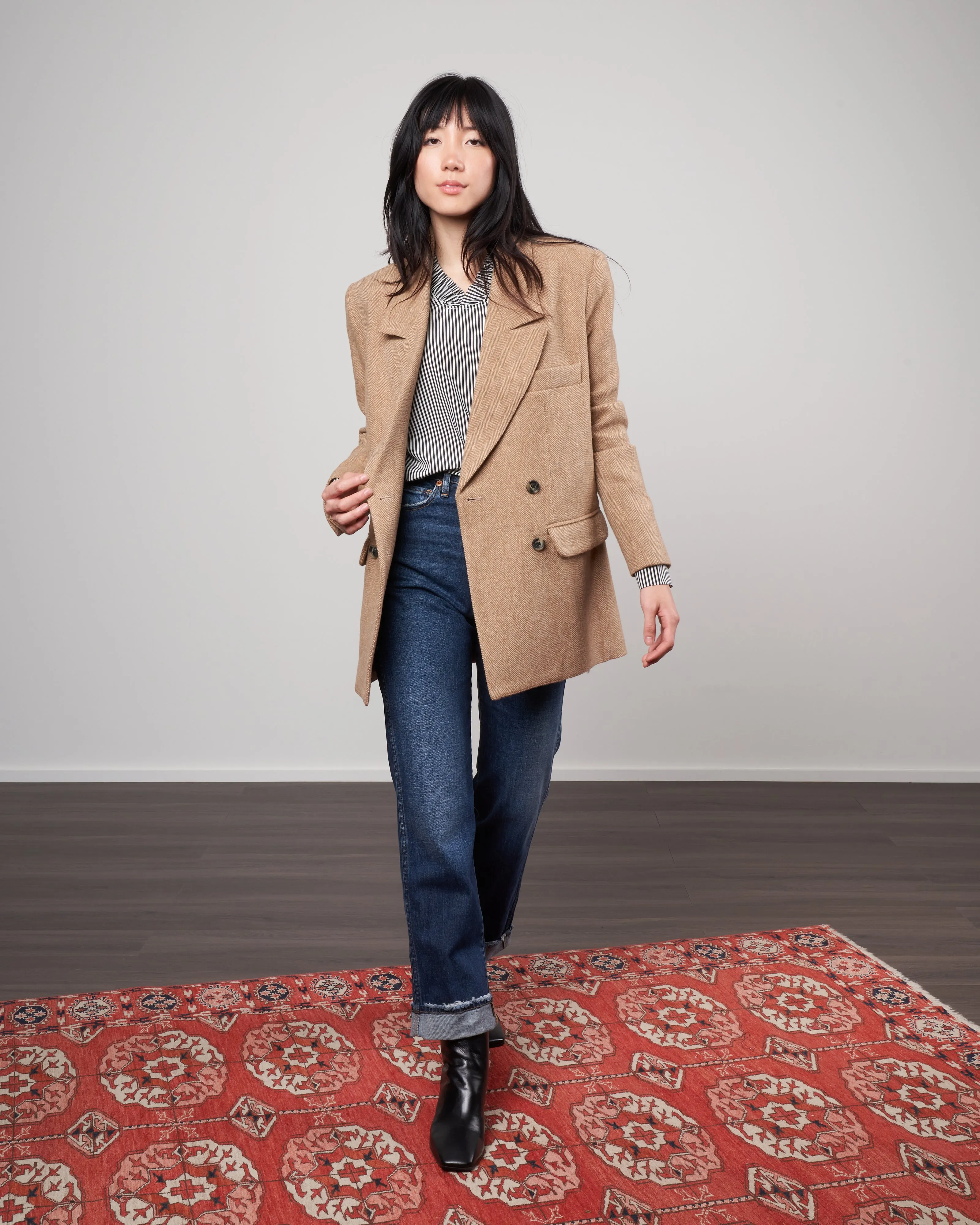 oversized db blazer - camel herringbone