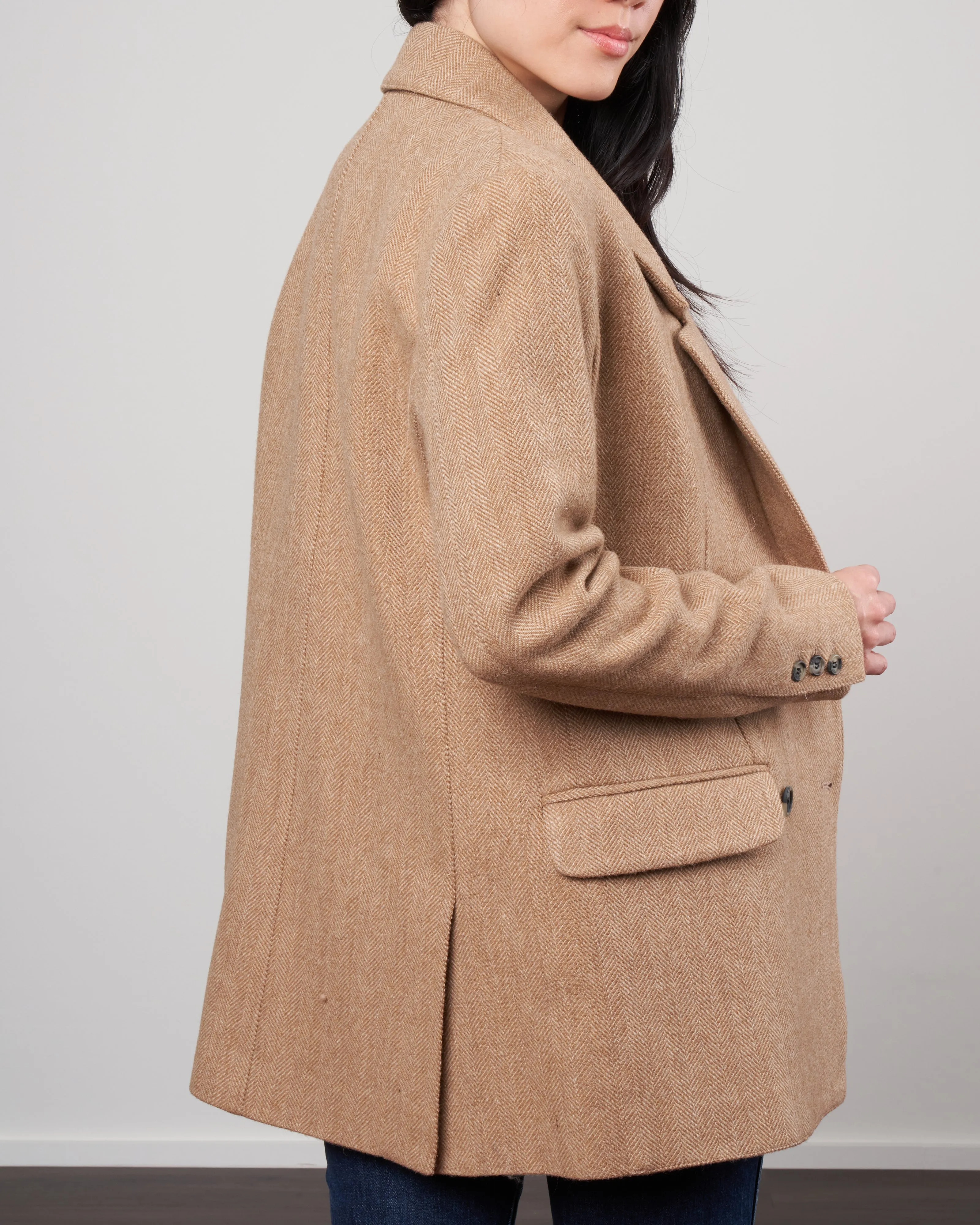 oversized db blazer - camel herringbone