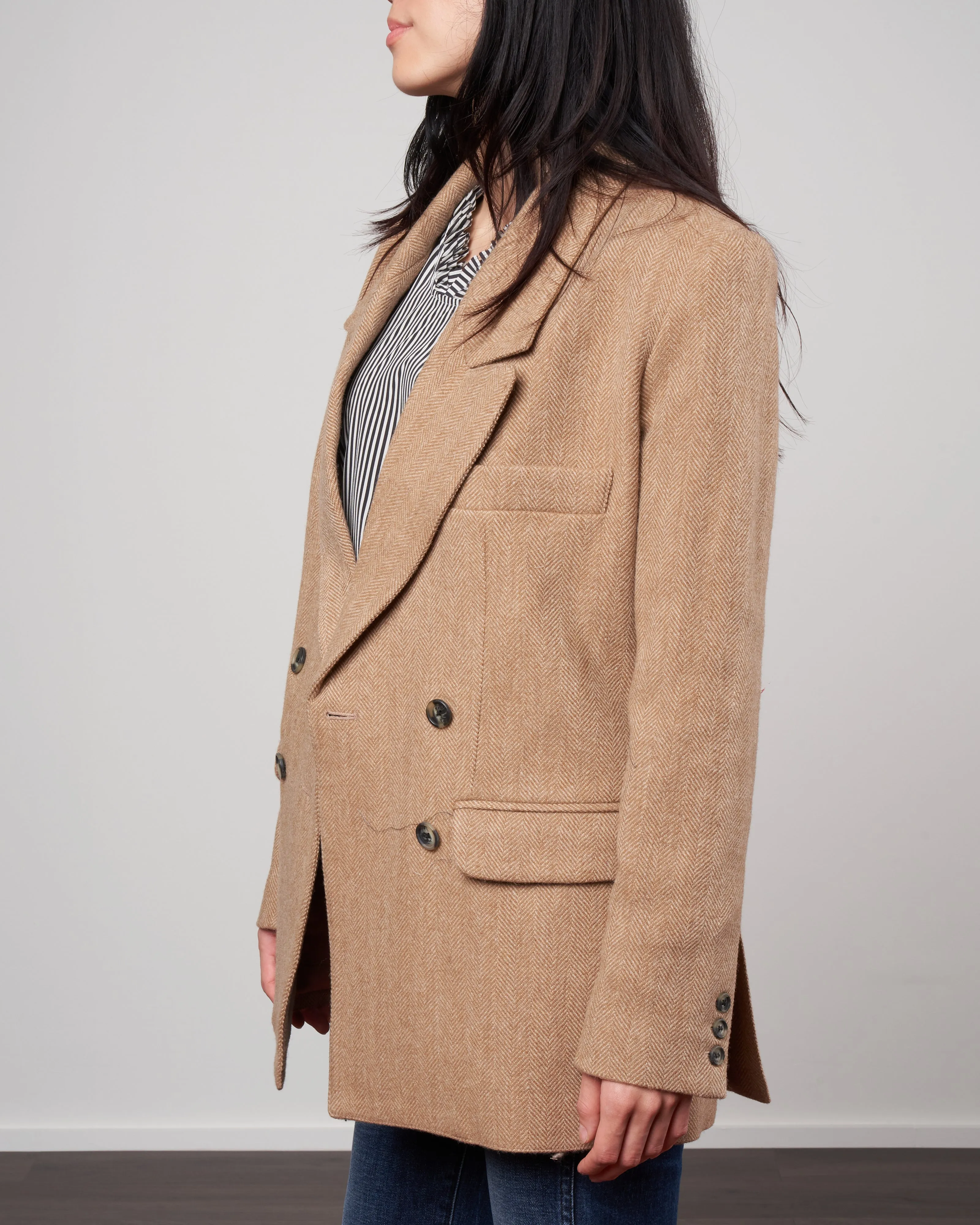 oversized db blazer - camel herringbone