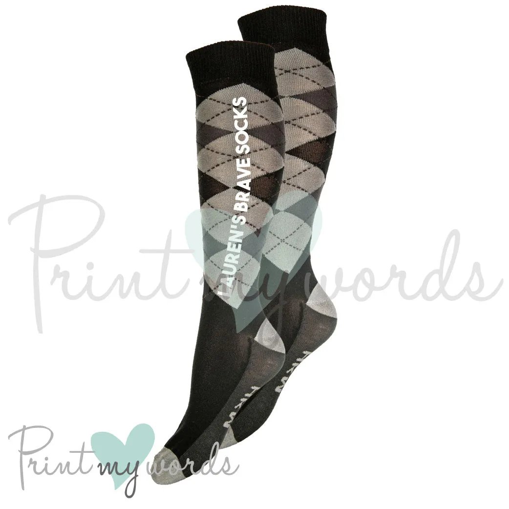 Personalised Equestrian Horse Riding Brave Socks