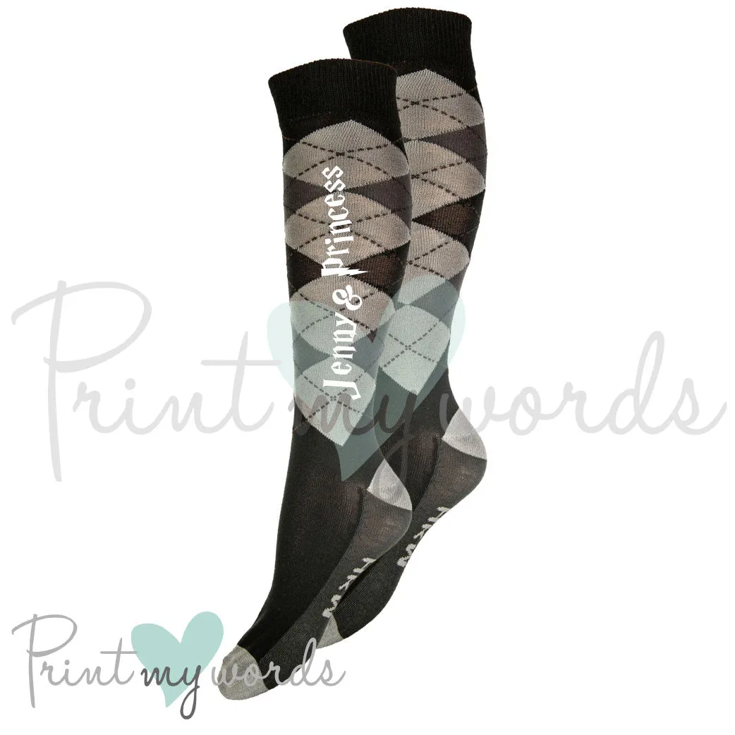 Personalised Equestrian Horse Riding Socks - Wizard Style