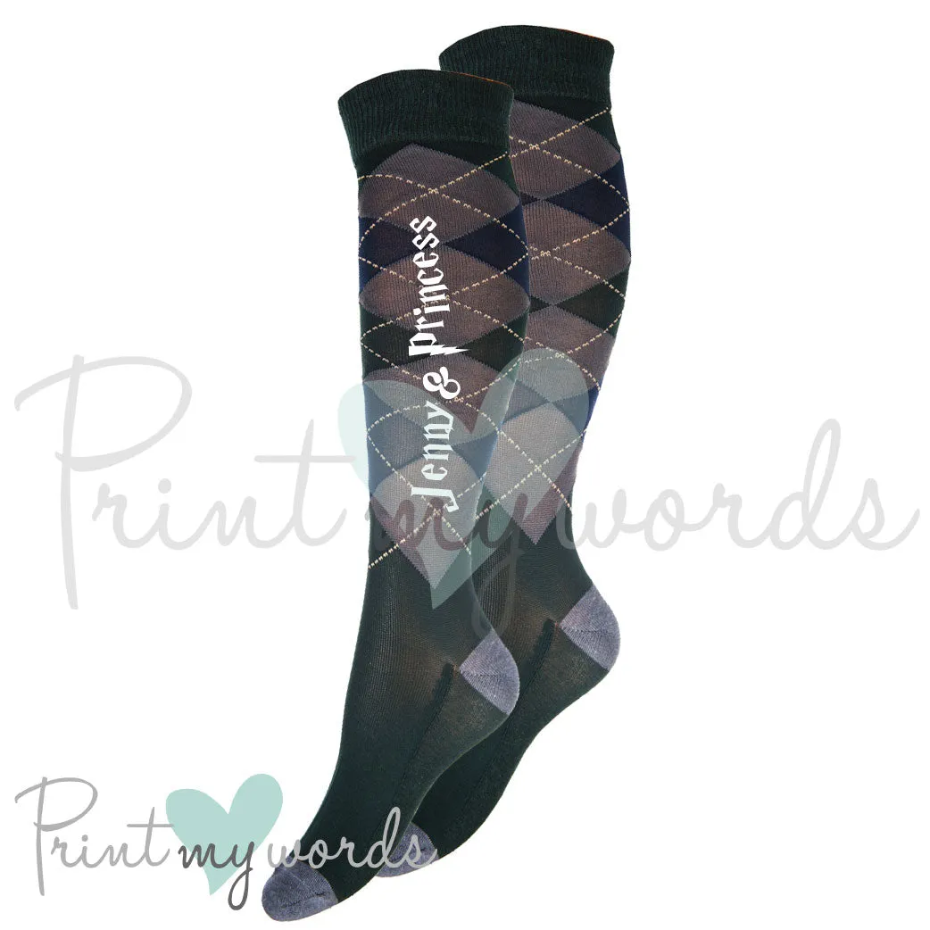 Personalised Equestrian Horse Riding Socks - Wizard Style