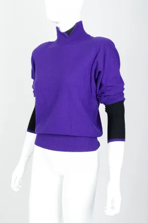 Purple Knit Turtleneck Sweater