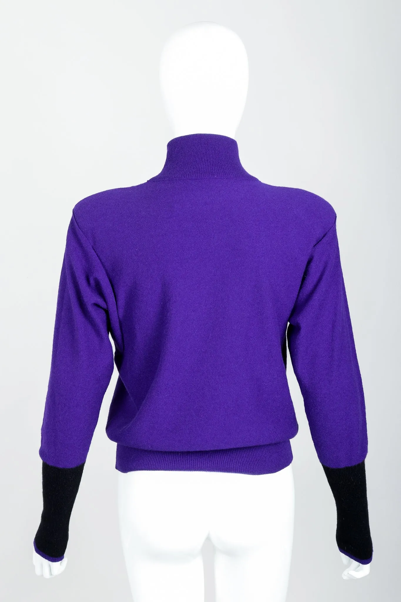Purple Knit Turtleneck Sweater