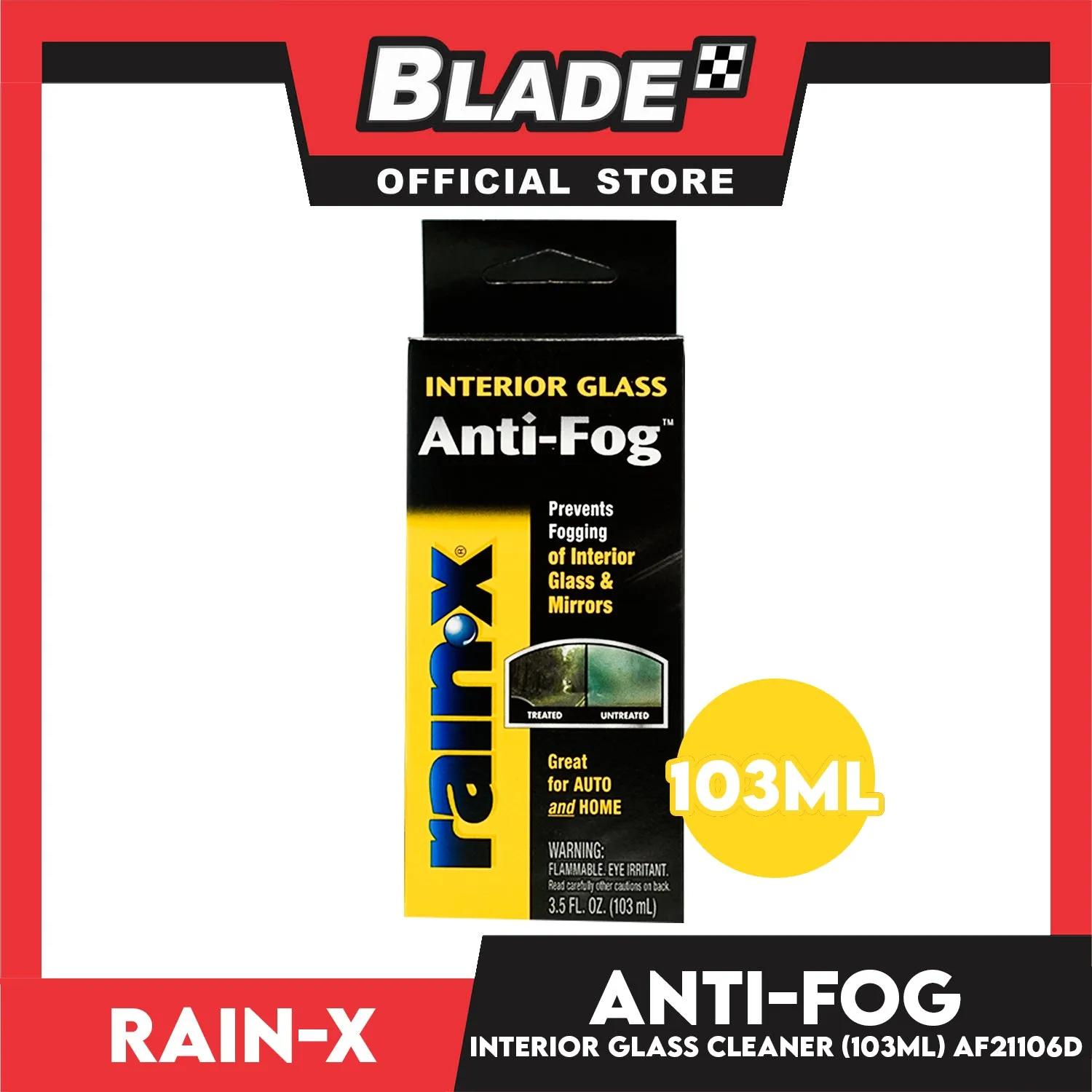 Rain-X Interior Glass Anti-Fog 103ml AF21106D Glass Cleaner And Mirror For Auto And Home