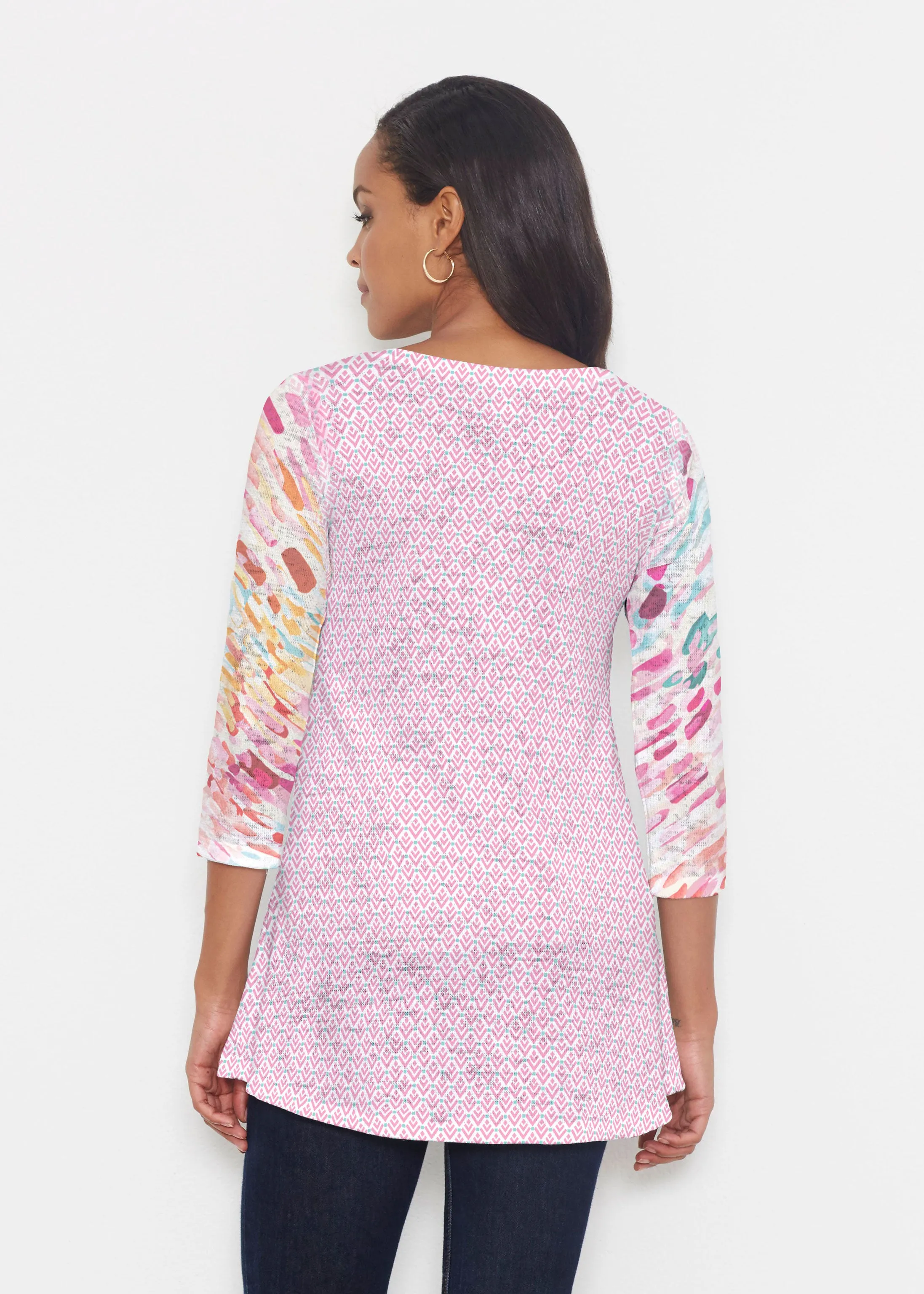 Rainbow Rain (16227) ~ Katherine Hi-Lo Thermal Tunic