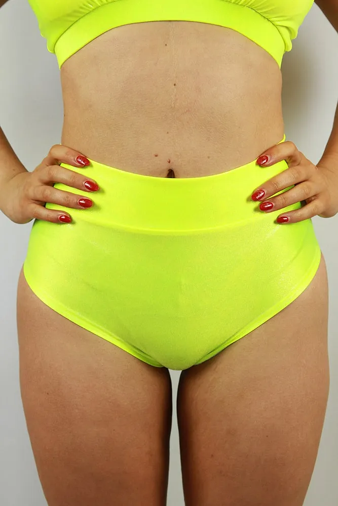 Rarr Mid Waisted Brazil Scrunchie Bum Shorts - Red Sparkle