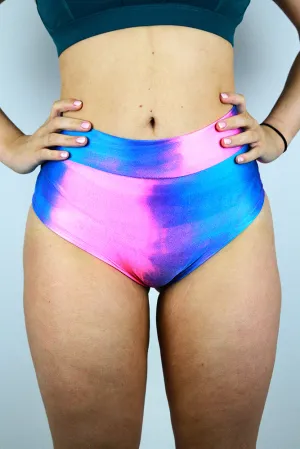 Rarr Mid Waisted Brazil Scrunchie Bum Shorts - Splash