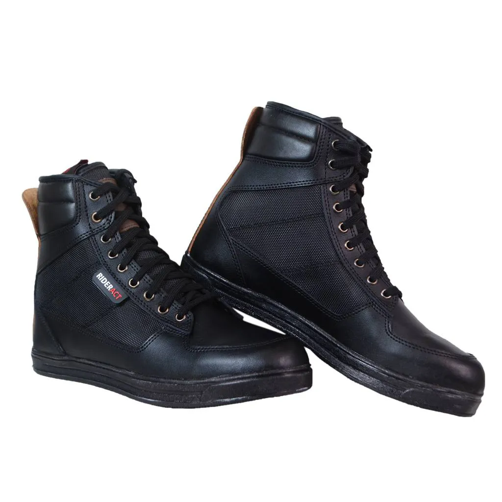 RIDERACT® Men’s Black Riding Sneakers Shoes Motorcycle boots Air