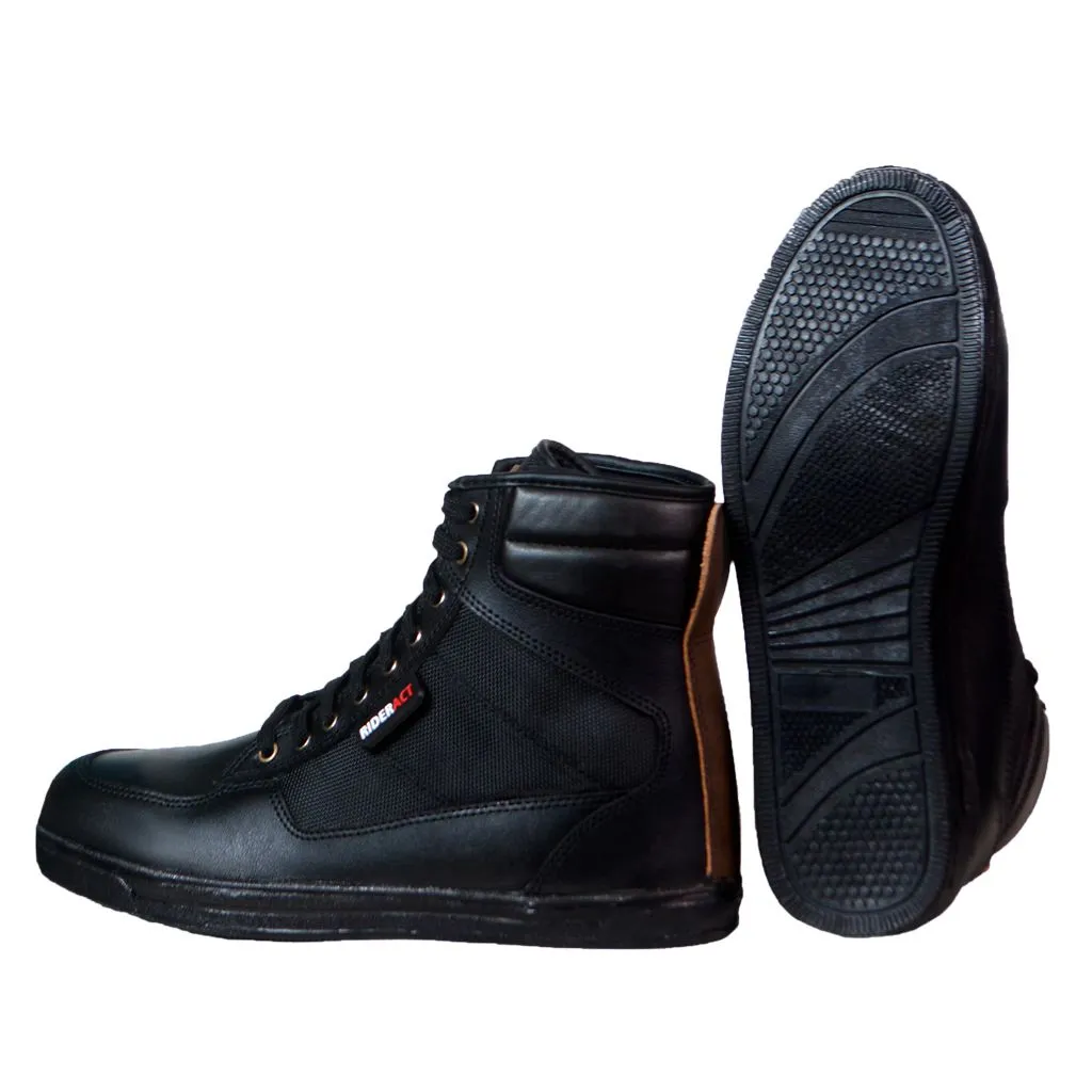 RIDERACT® Men’s Black Riding Sneakers Shoes Motorcycle boots Air