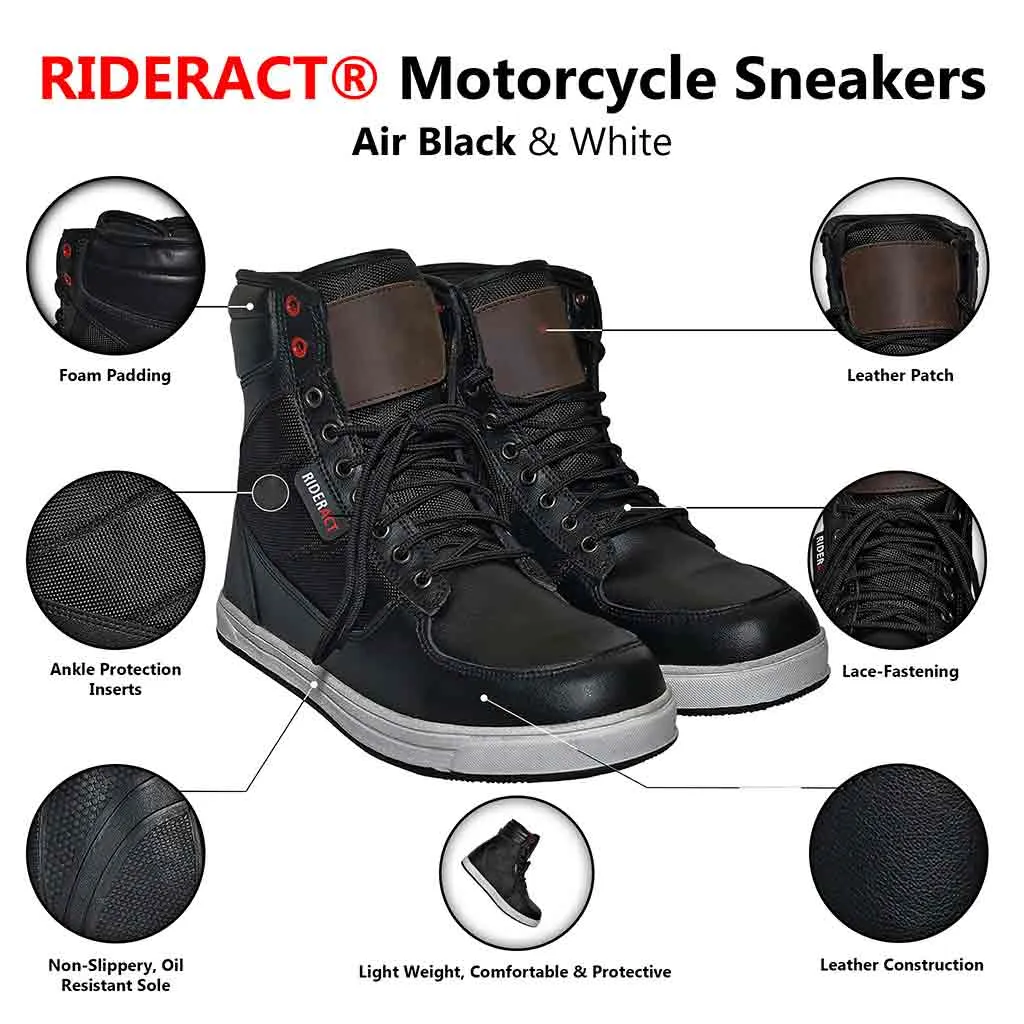 RIDERACT® Men’s Motorcycle Boots Air Black Sneakers Boots