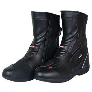 RIDERACT® Men’s Waterproof Motorcycle Boots Black Surface Touring Boots