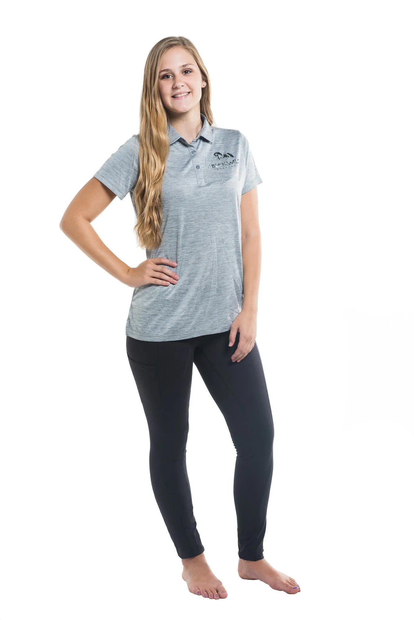 Riding Tights | Gray   Leopard Waistband