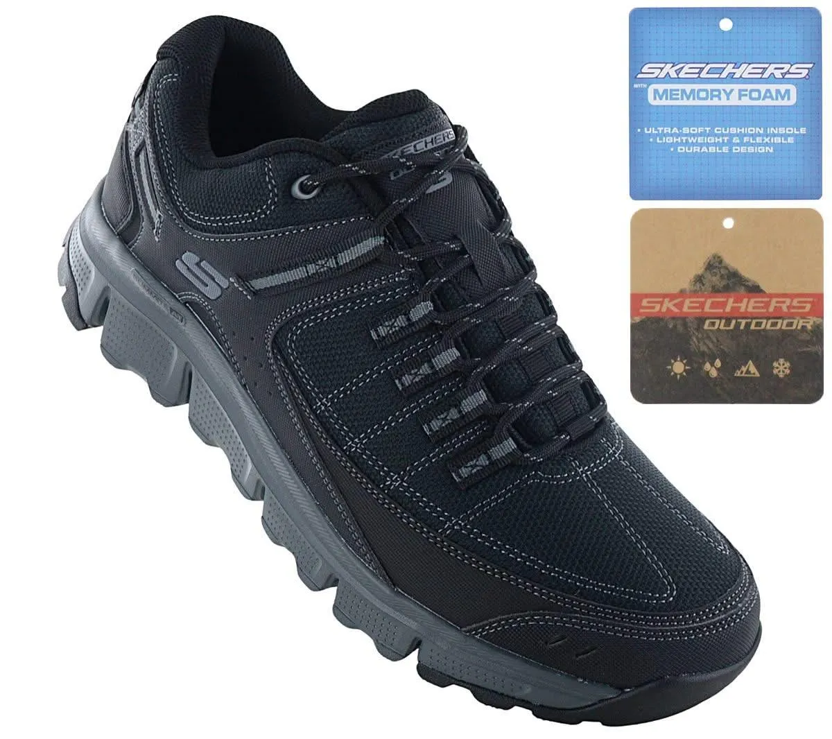 Skechers Summits AT - Upper Draft - Herren Outdoor Schuhe Sneakers Schwarz 237620-BKCC