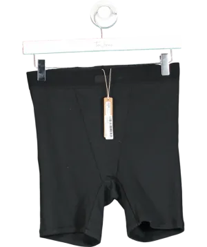 SKIMS Black Cotton Ribbed Boxer UK M