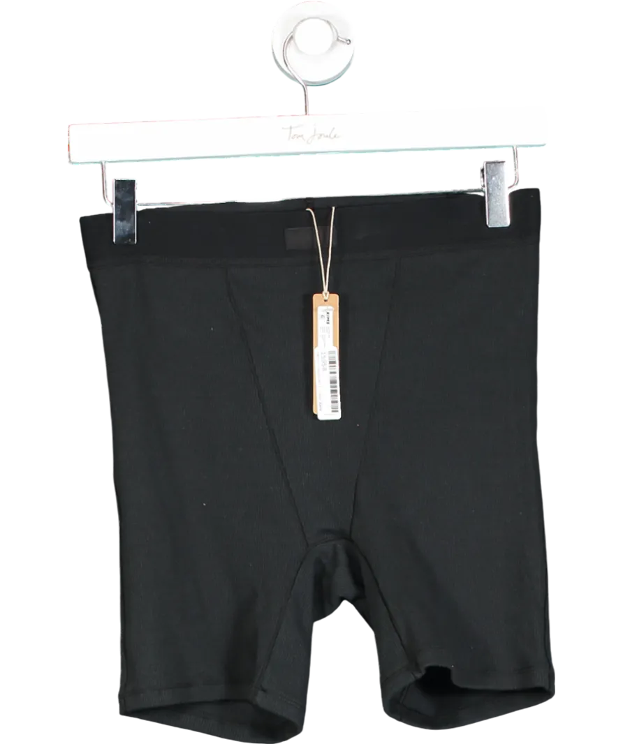SKIMS Black Cotton Ribbed Boxer UK M