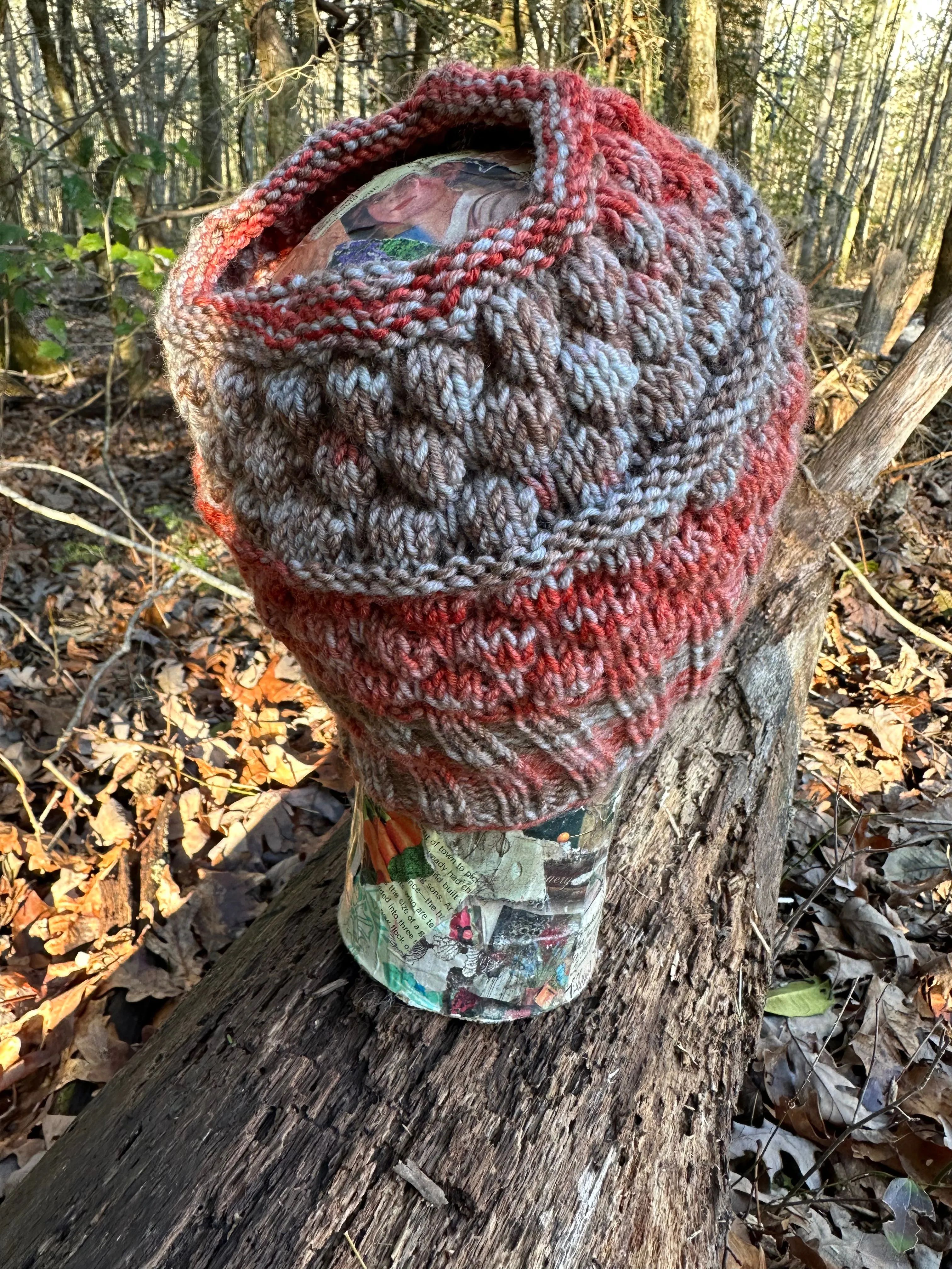 Soft, Super Wash Wool Bauble Hat, open for bun or ponytail FREE SHIPPING