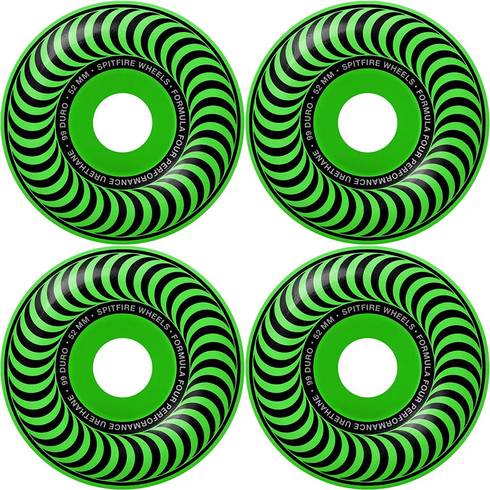 Spitfire Formula Four Classics Neon Green 99du Wheels 52mm