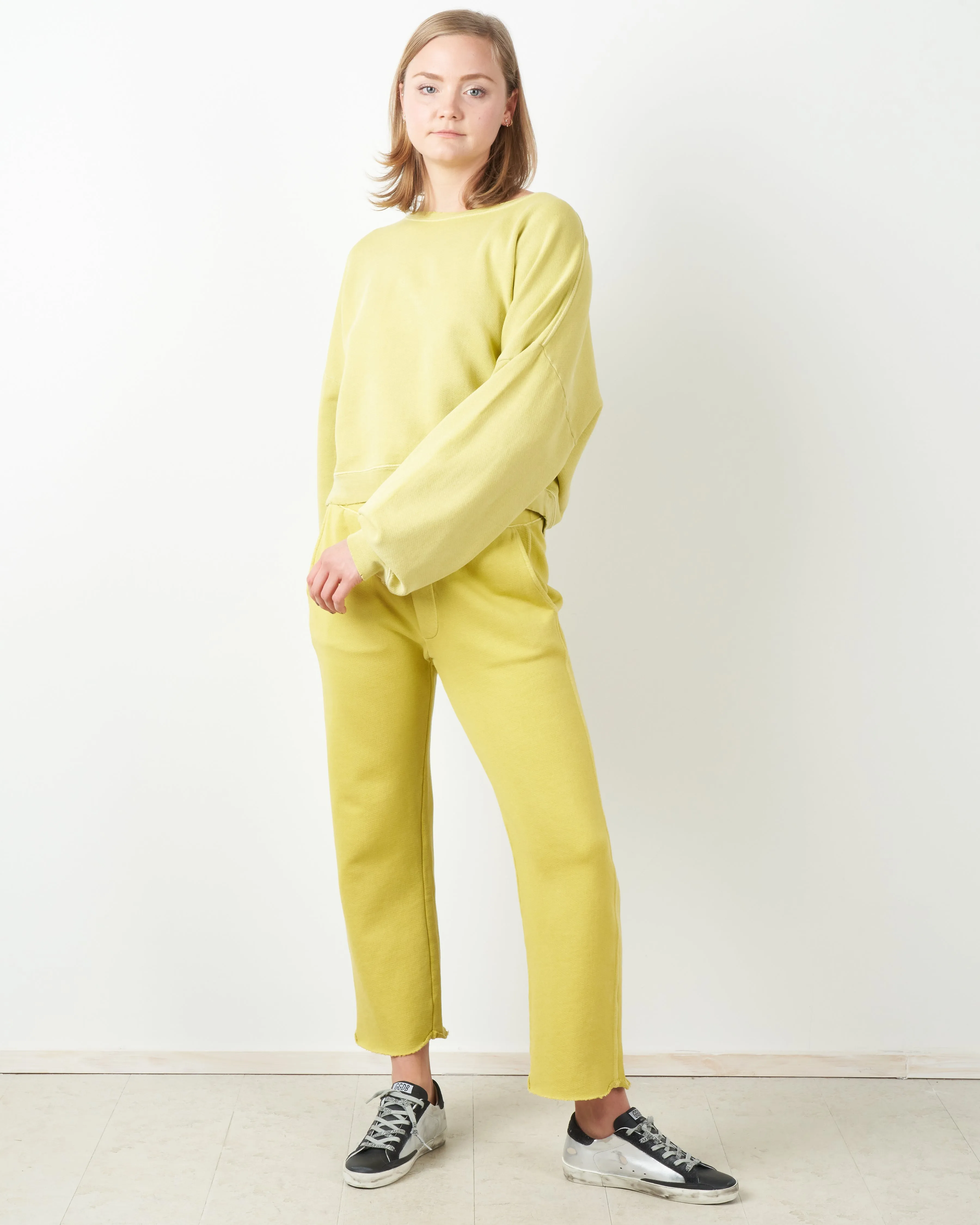 straight leg sweatpant - citronella